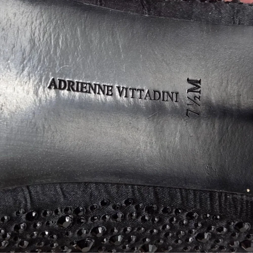Embellished Black Evening Pump Sz 7.5 Adrienne Vittadini Open Toe 3
